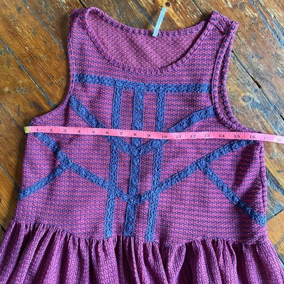 Free People Crochet Purple Blue Peplum Tank Blouse Size XS - Picture 7 of 7
